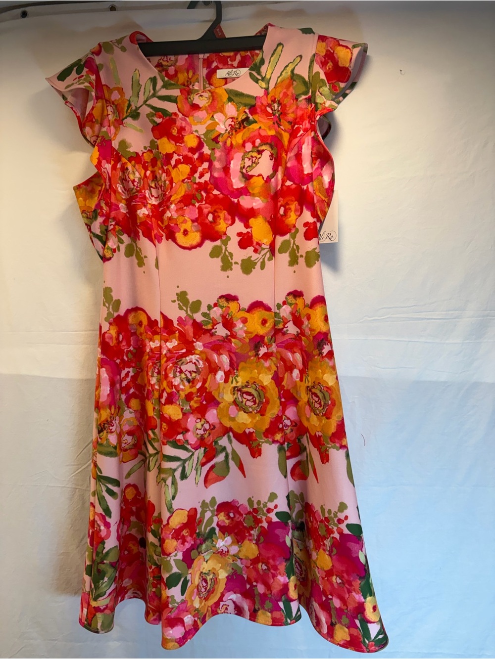 Ali Ro Pink Dress with Bright Floral Print